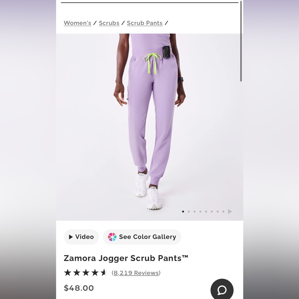 Figs Zamora Jogger Scrub Pants in Lavender Dew